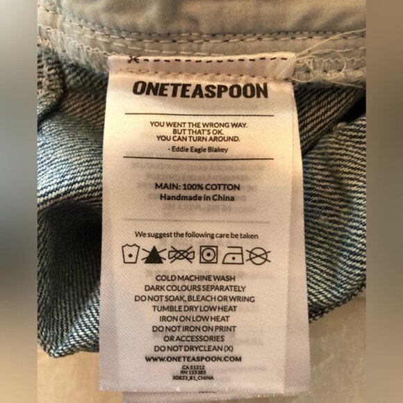 ONE TEASPOON Rodeo Blue Stevies low rise distressed shorts NEW WITH TAGS - Picture 6 of 8